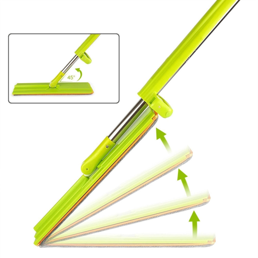 Trade Shop - Scopa Strizza Sweep Mop Lava E Asciuga Pavimenti Parquet Marmo Panno Microfibra -