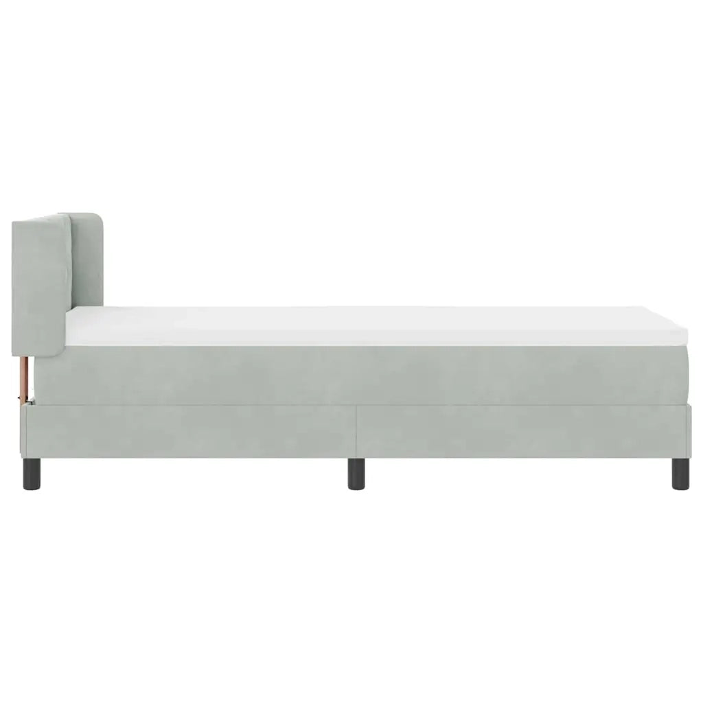 Letto a molle con testiera Grigio chiaro 200 x 80 cm Velluto 3341492