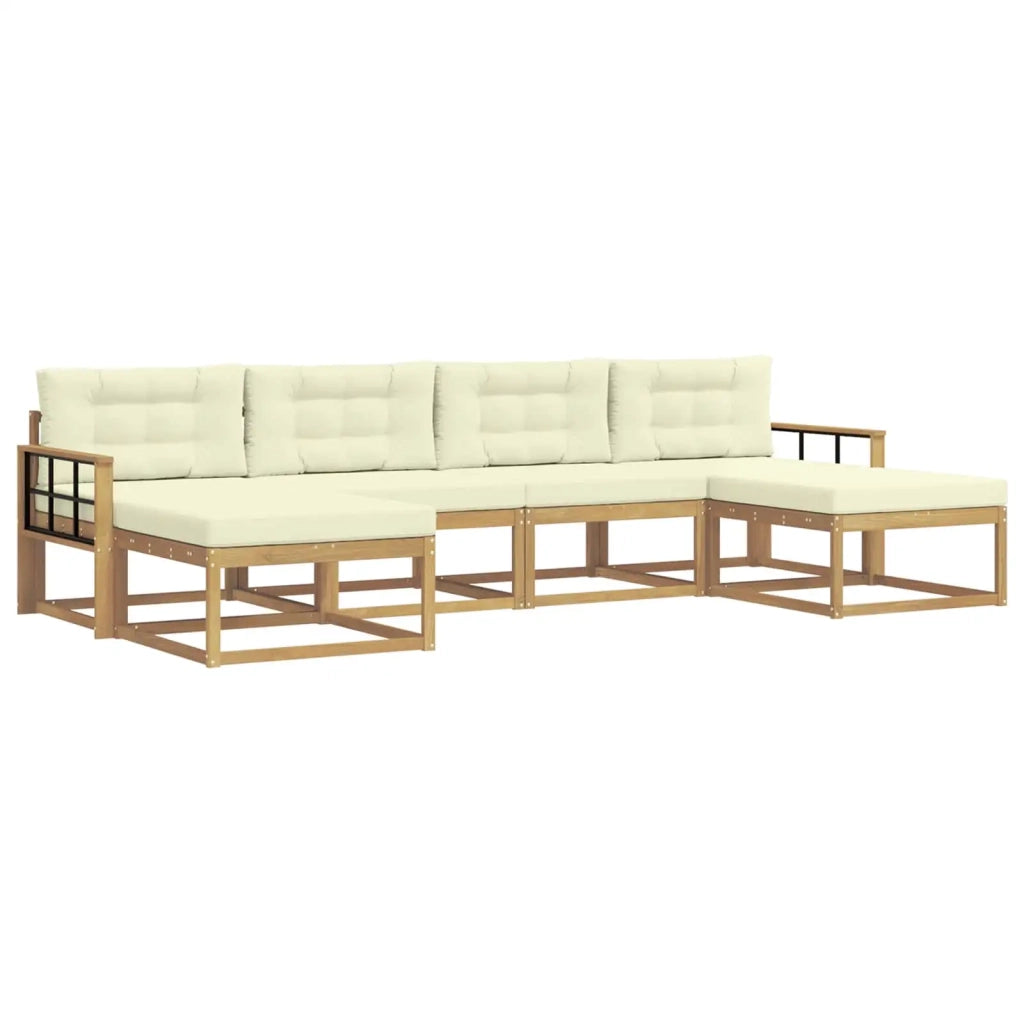 Set di divani da esterno con cuscino 6 pcs Bianco e Crema 3386839