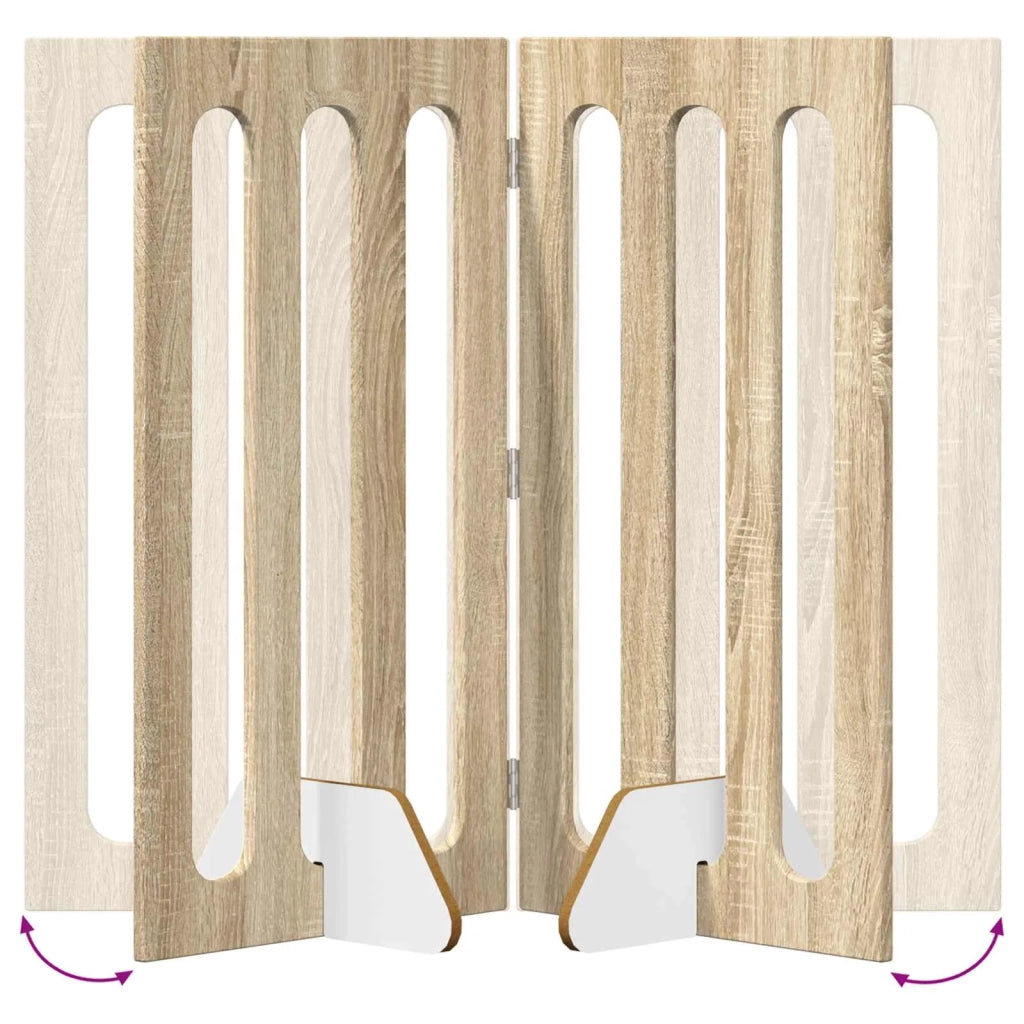 Recinto pieghevole per animali 4 pcs Rovere Sonoma 8005976