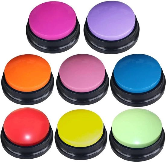 Pulsante di registrazione a 8 colori, pulsante per animali per addestramento e comunicazione, registrazione e riproduzione per 30 secondi, regalo divertente per l'addestramento a casa