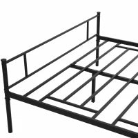 Struttura Letto Una Piazza e Mezza in Acciaio con Doghe Integrate, Testiera e Pediera, 140x200cm