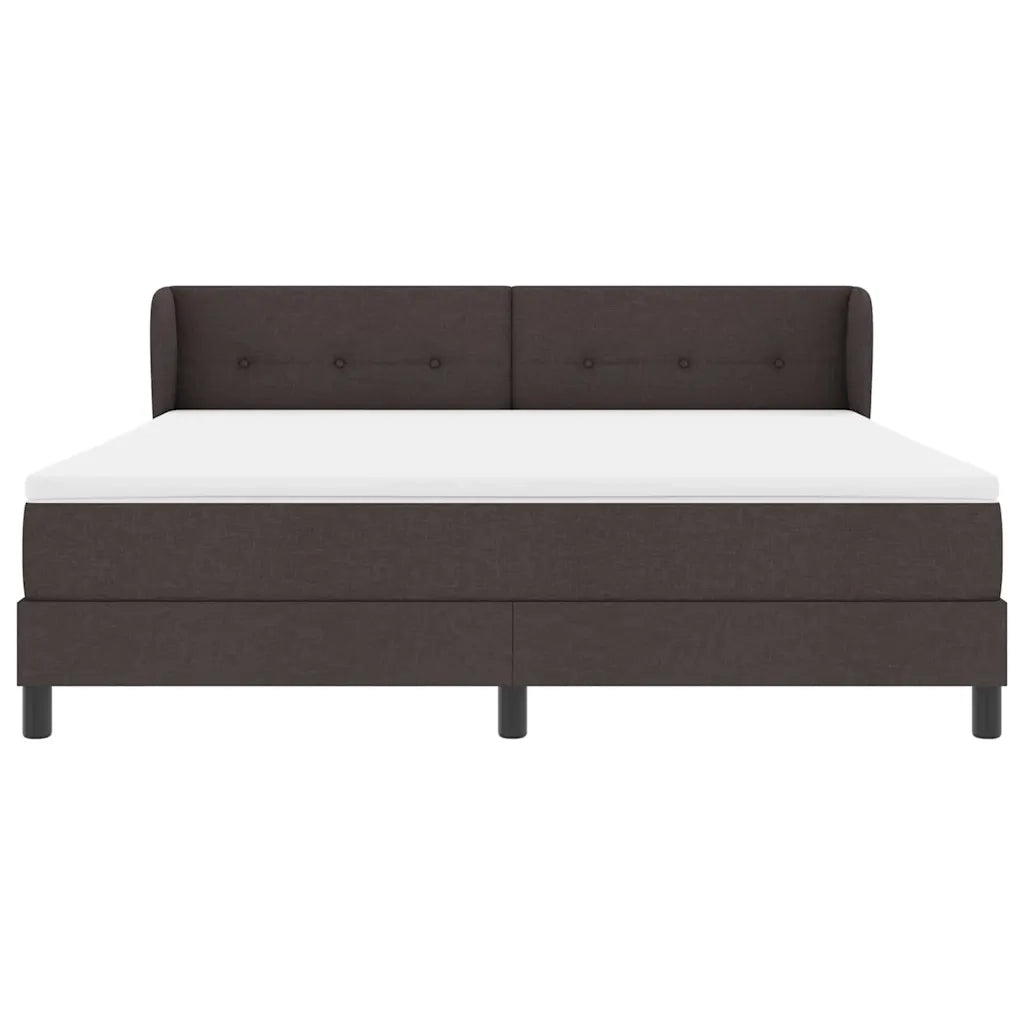 Letto a molle con materasso Marrone Scuro 180 x 200 cm Tessuto 3340041