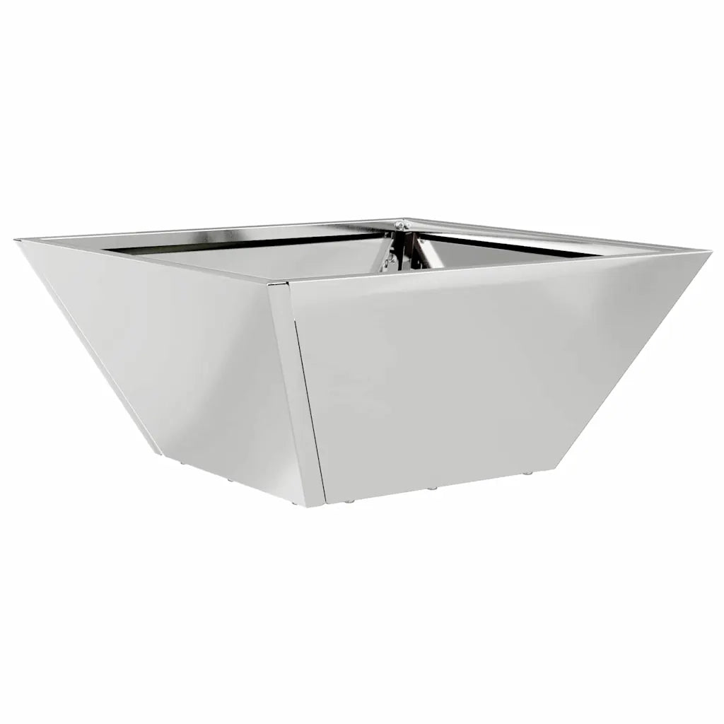 Fioriera trapezoidale moderna per terrazzo 35 x 35 x 15 cm in acciaio zincato argento 02_0052364