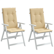 Cuscini Sedia Schiena Alta 2 Beige MÃ©lange 120x50x4 Tessuto