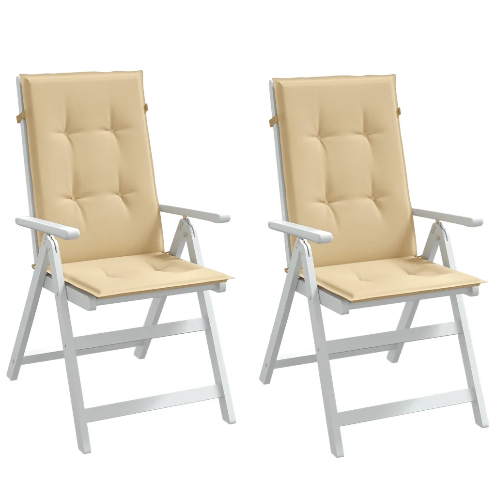 Cuscini Sedia Schiena Alta 2 Beige MÃ©lange 120x50x4 Tessuto