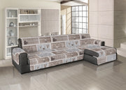 Copridivano Trapuntato Per Divani Con Penisola Disegno Shabby Love - 240-245 cm - Beige