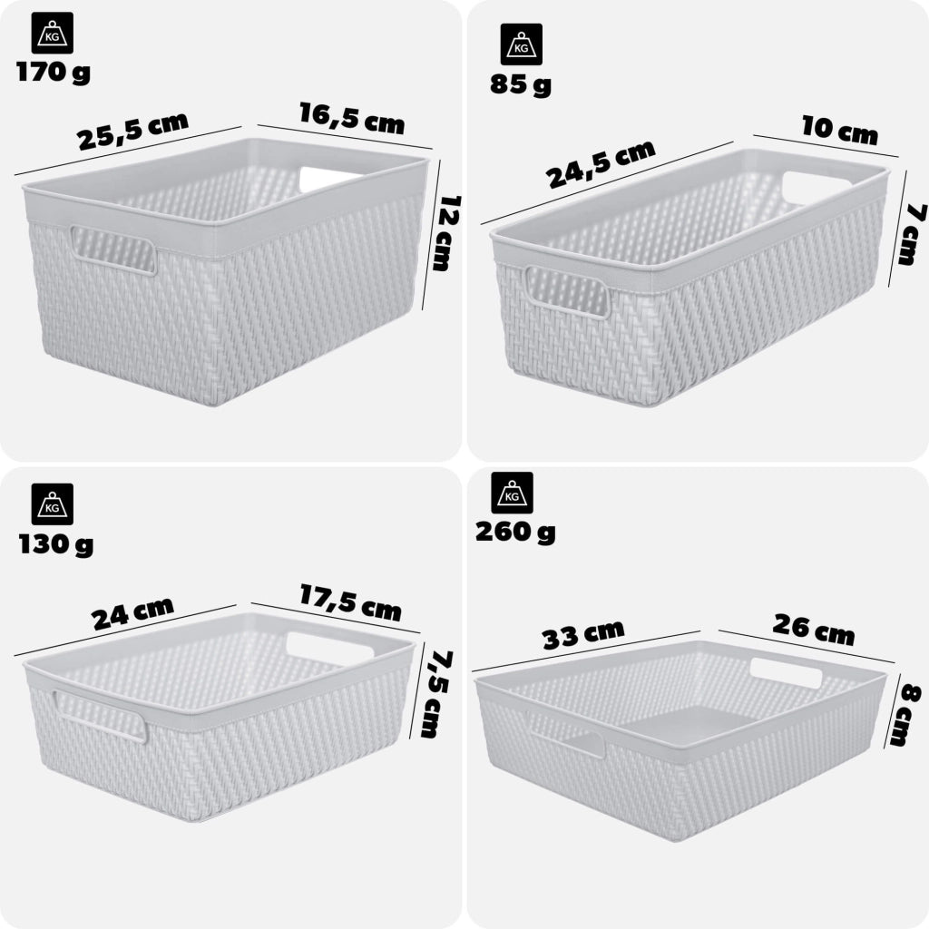 Set di 4 cestini organizer KADAX per riporre oggetti.