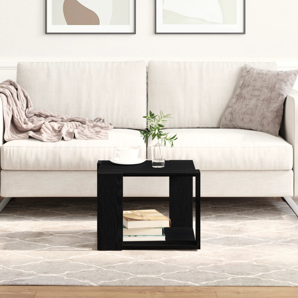 Tavolino da caffÃ¨ Nero in rovere 40x40x30 cm in legno ingegnerizzato