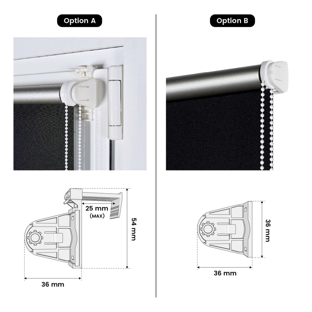 Tenda a Rullo Oscurante installazione senza foratura EasyFix Nero 45x180 cm