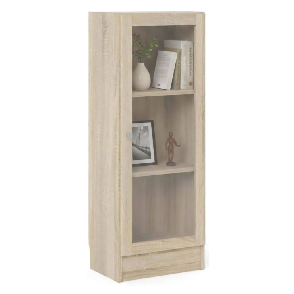 Libreria Goring, Scaffale da ufficio, Mobile portalibri, Biblioteca, 41x28 h107 cm, Quercia