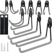 Utility stazione per attrezzi da giardino con 12 stecchi in acciaio per garage, organizzatore per scala da bicicletta