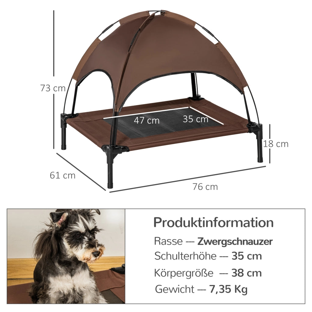 Letto per Cane con Baldacchino ¨C zephmum ¨C Grigio 76x61x73 cm