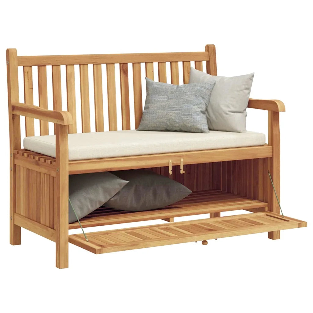 vidaXL Panca da Giardino con Contenitore Marrone 114 x 60 x 90 cm