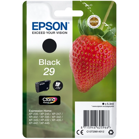 Epson Strawberry 29 K cartuccia d'inchiostro 1 pz Originale Resa standard Nero