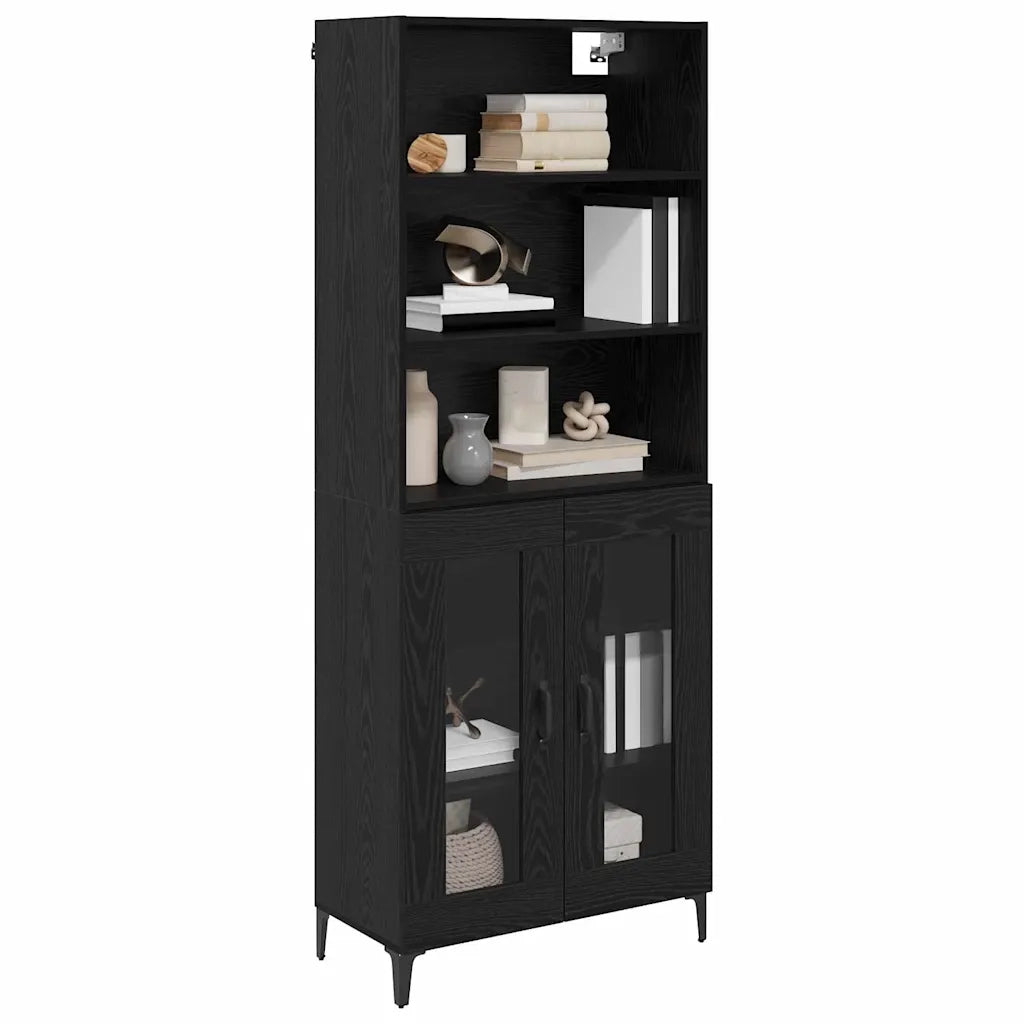 Credenza Rovere Nero 69,5 x 34 x 180 cm Legno multistrato 3416180