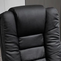 Set Poltrona Relax e Pouf Poggiapiedi, Girevole a 360° e Reclinabile, Similpelle PU