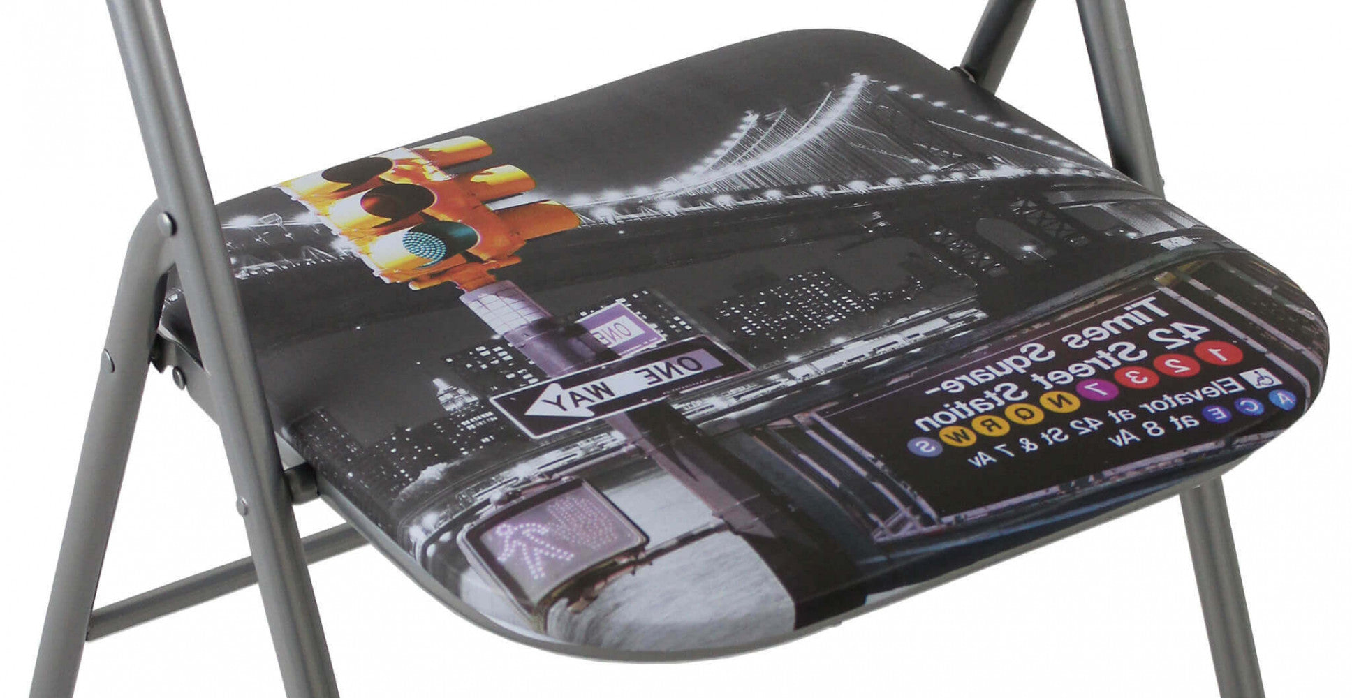 Sedia da Giardino Pieghevole Slim 44x45x79 h cm in Acciaio New York