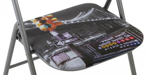 Sedia da Giardino Pieghevole Slim 44x45x79 h cm in Acciaio New York