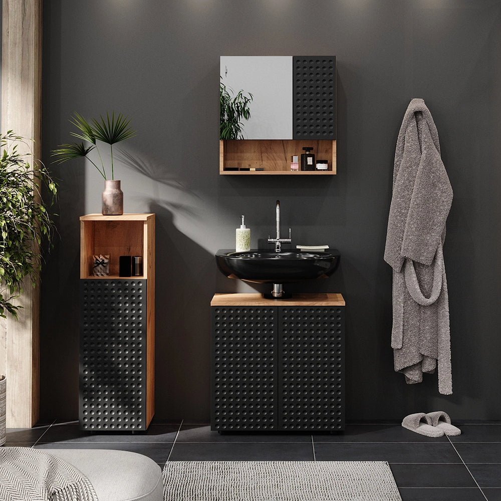 Vicco Set mobili bagno Antracite puntinato 3 parti