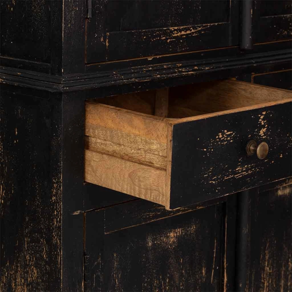Armadio in legno nero fatto a mano 85x40x180h cm