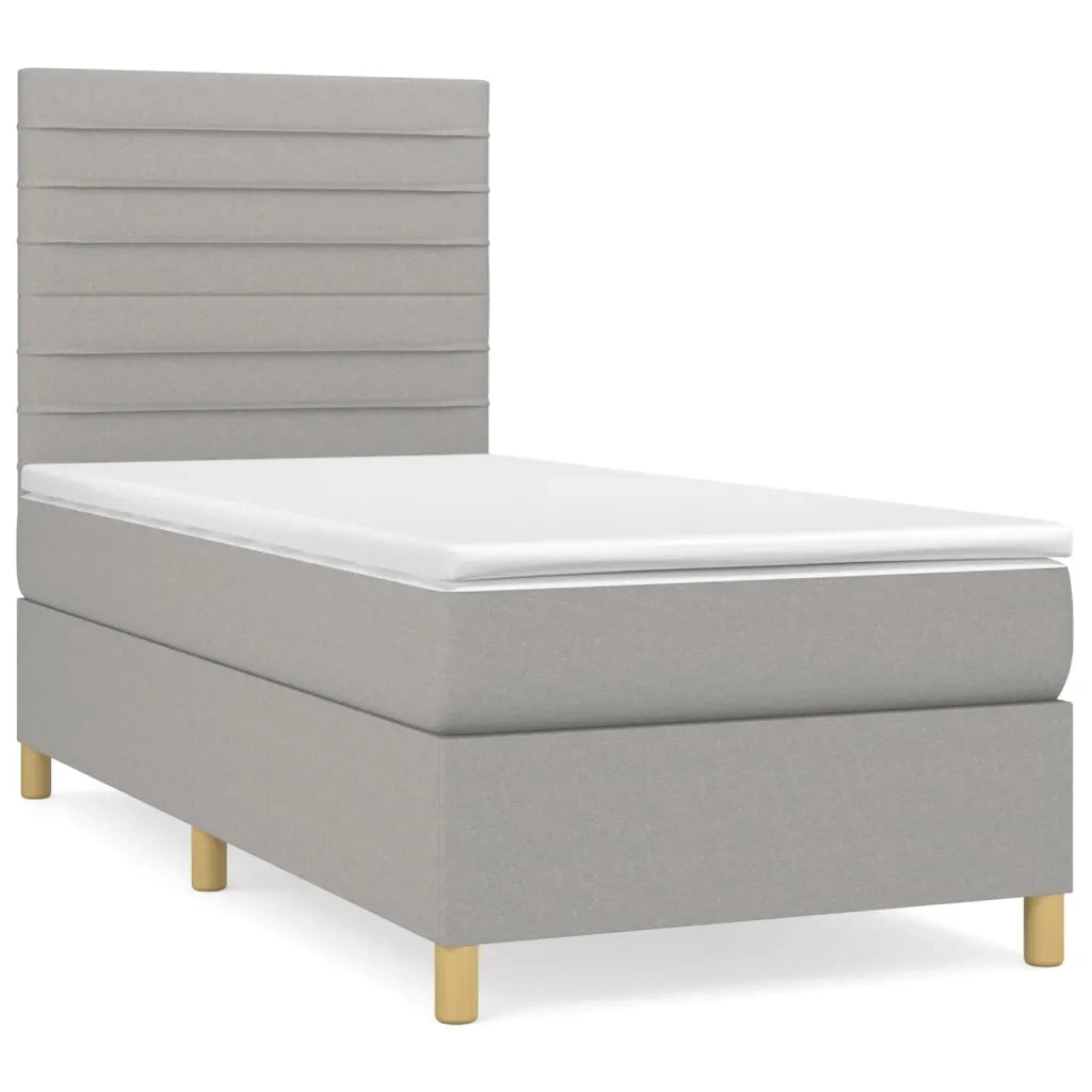 Giroletto a Molle con Materasso Grigio Chiaro100x200 cm Tessuto 3142393