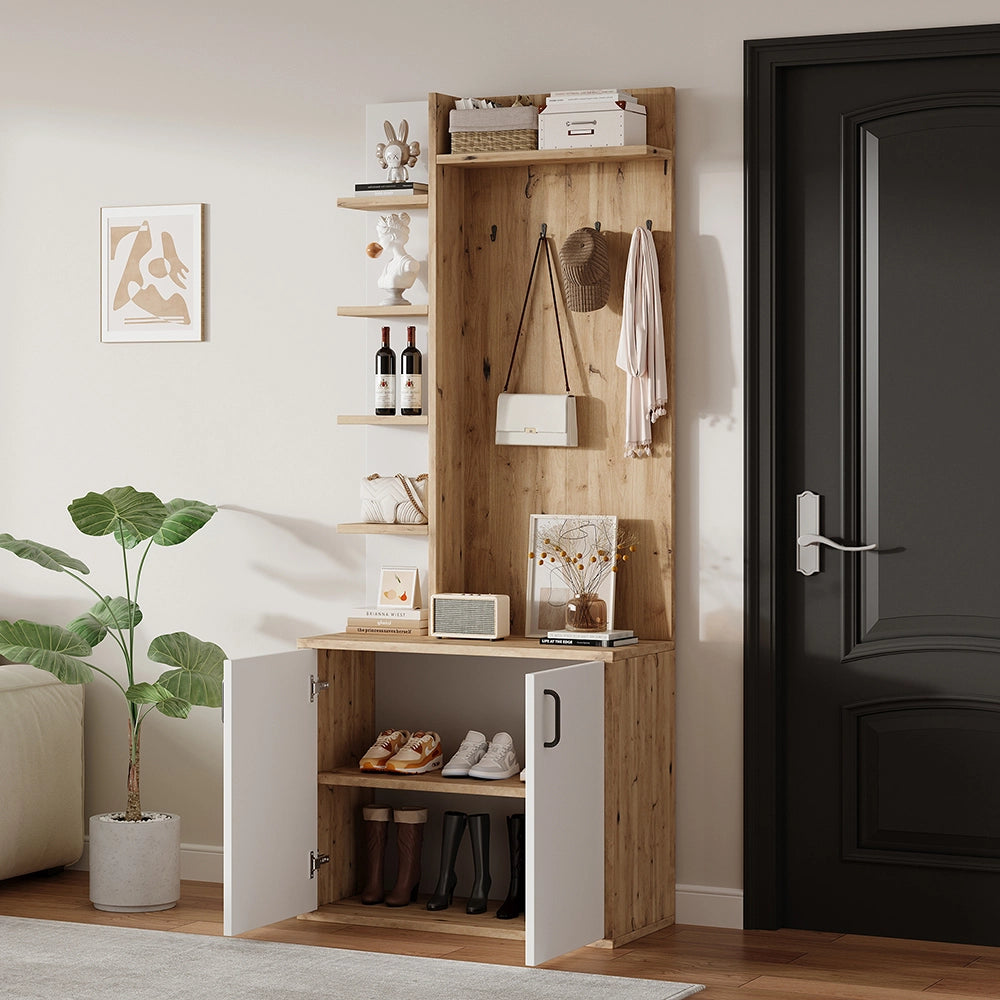 Appendiabiti - Xylo - 5 livelli scarpe 75x33x180cm legno
