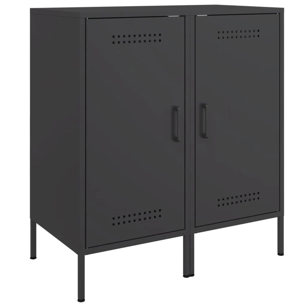 Buffet credenza cassettiera armadio mobile contenitore organizer per cucina soggiorno salotto set da 2 36 x 39 x 79 cm acciaio nero 02_0036897