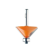 CMT ORANGE TOOLS 736.280.11 Fresa per Smussare 45° Diametro 31.7 mm Gambo 6 mm 2 Taglienti in Metallo Duro Rotazione Destra colore Arancione-Grigio