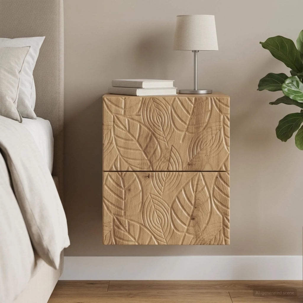Mobiletto da notte a muro Rovere Artigianale 34,5 x 33 x 40 cm 898823