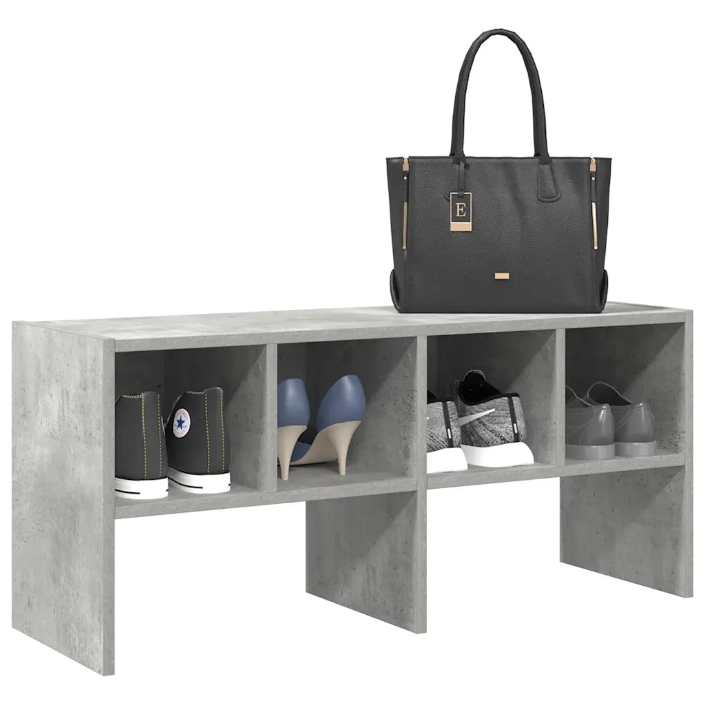 Scarpiera Impilabile-Scaffale per scarpe Grigio Cemento 89,5x30x40 cm