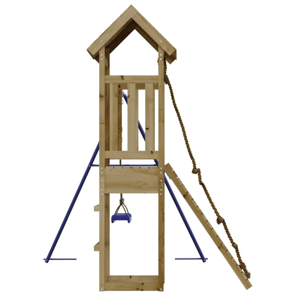 Altalene per parco giochi all'aperto scivolo altalene robuste giochi da giardino 238 x 196 x 207 cm legno di pino impregnato 02_0004713