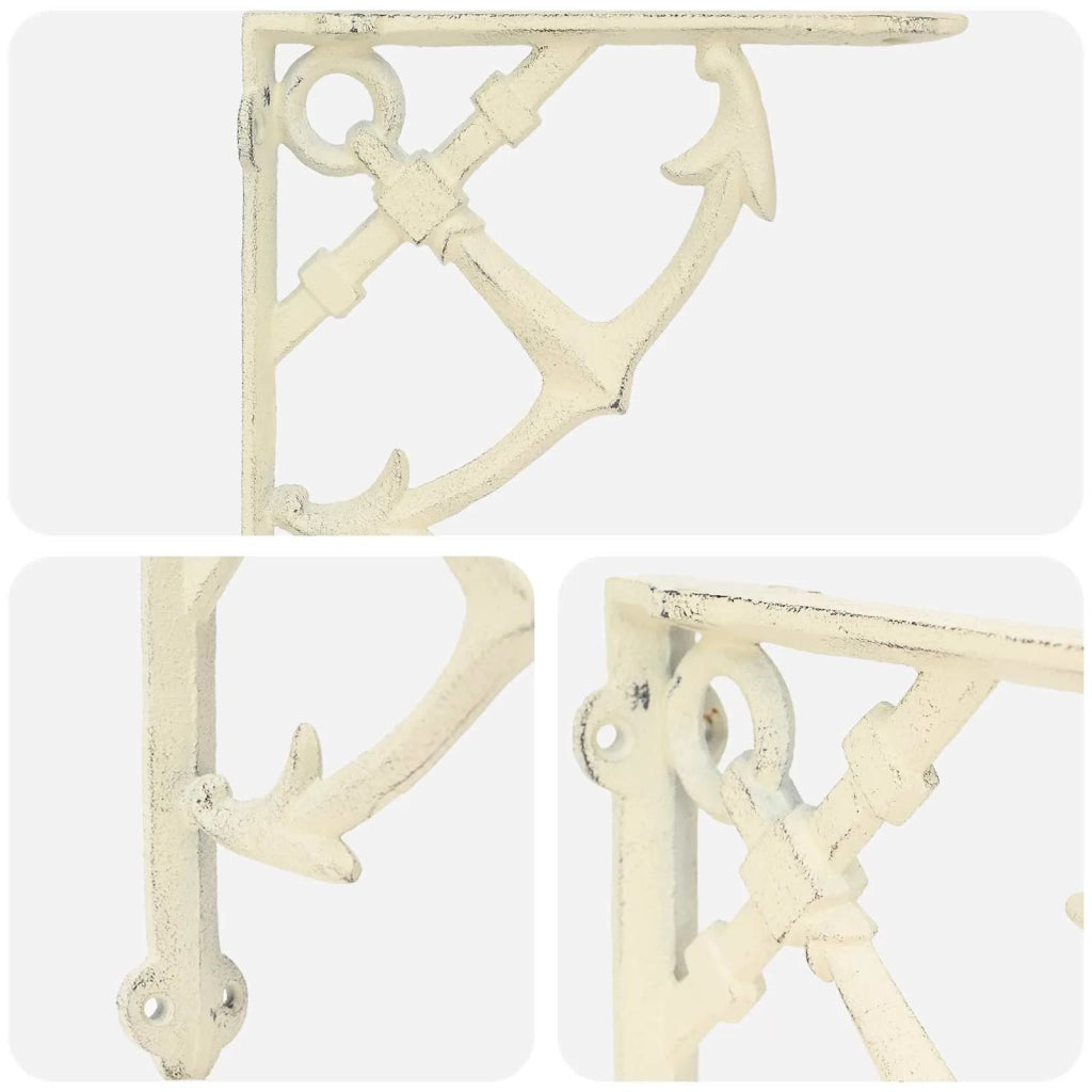 Supporti per mensole da parete 12 pz Bianco Antico 42038900