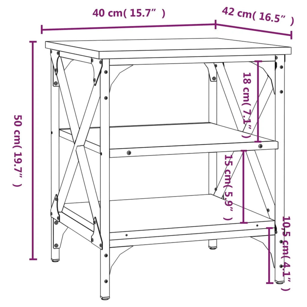 Tavolini 2 pz Neri 40x42x50 cm in Legno Multistrato 825773