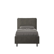 Letto imbottito Singolo 80x200 cm Antea - Senza rete,Microfibra,Grigio