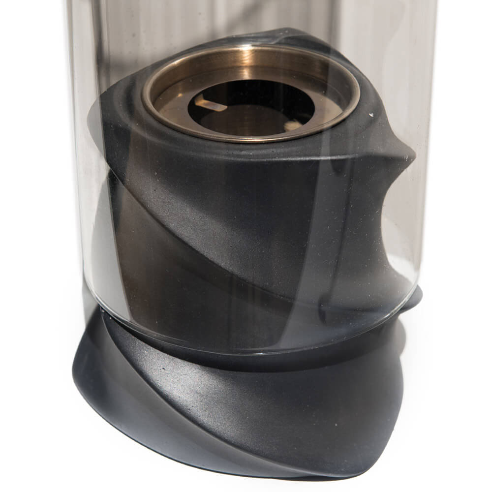 Camino a Bioetanolo da Tavolo Ø14,5x46,5 cm in Acciaio Ceramica e Vetro Nero