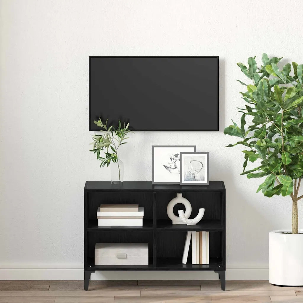 Set mobile TV Montaggio a parete Nero Legno ingegnerizzato 875112