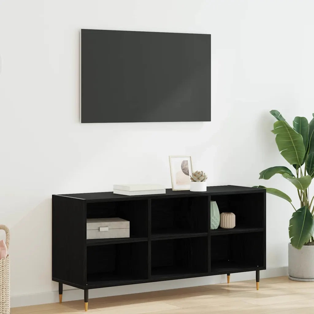 Mobile TV Rovere Nero 103,5 x 30 x 50 cm Legno multistrato 881922