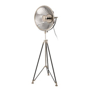 Lampada da terra Bowie in acciaio nero e argento