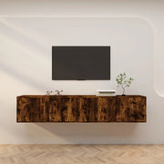 Mobili Porta TV a Parete 2 pz-Set di 2 Credenza per TV sospesa Rovere Fumo 100x34,5x40 cm