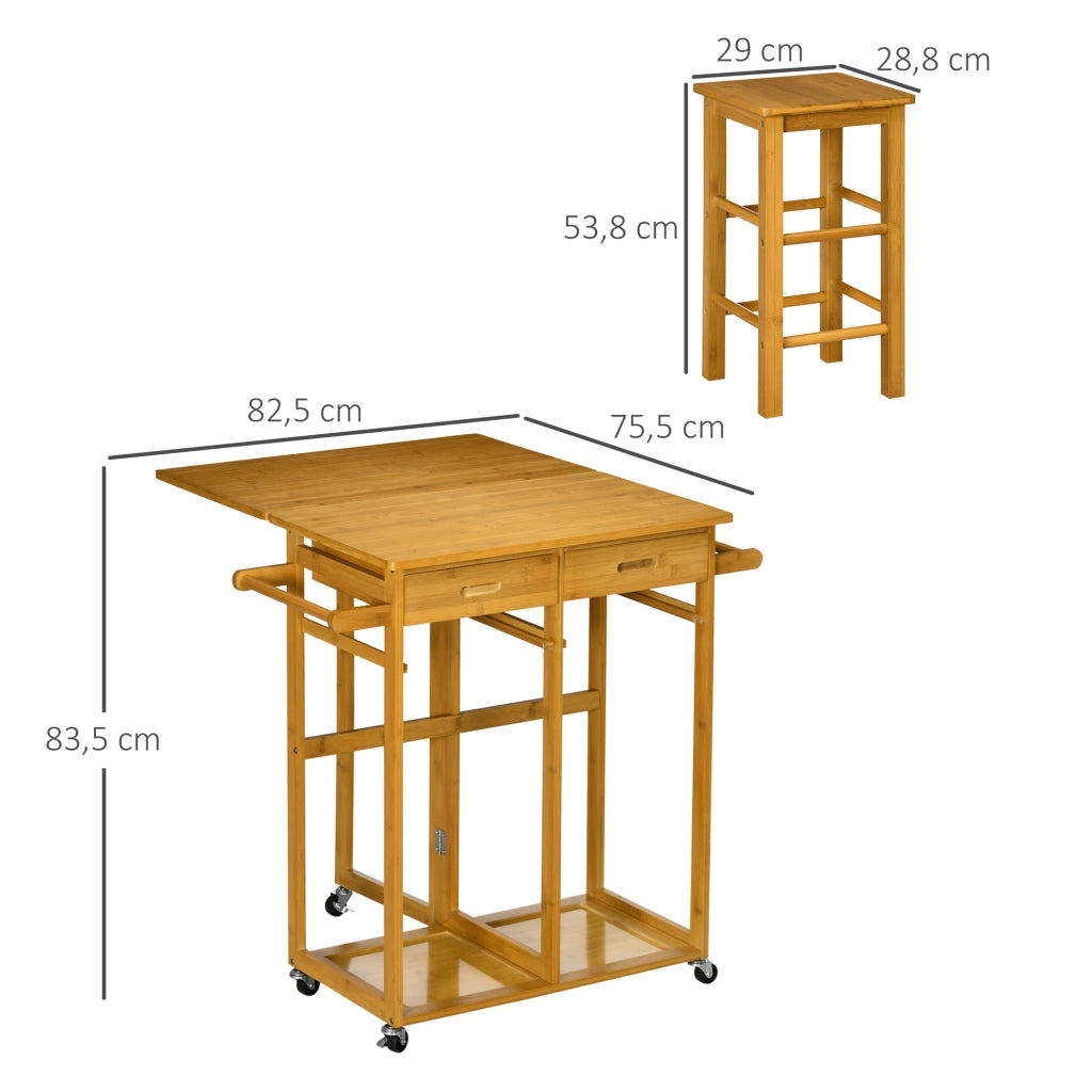 Tavolo da bar pieghevole con 2 sgabelli ¨C Minimal ¨C 82,5x75,5x83,5 cm marrone