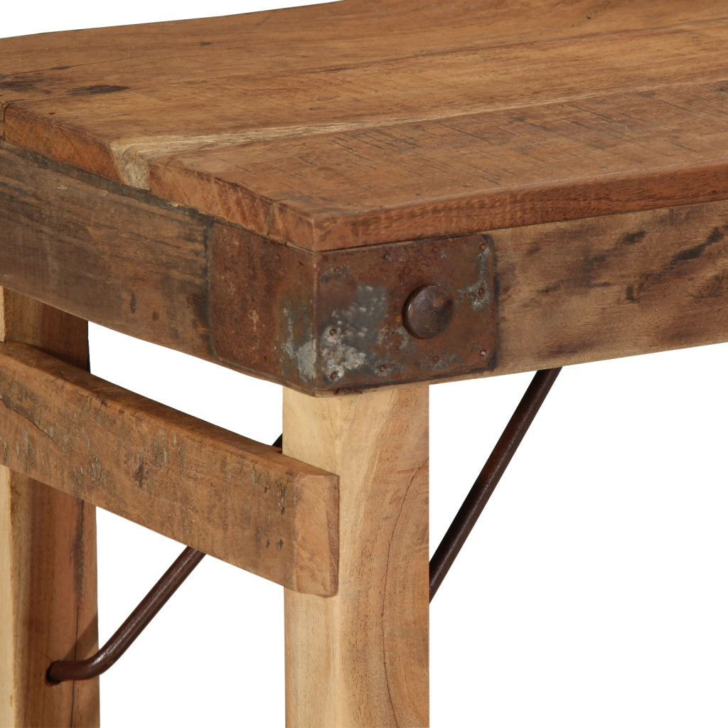 Panchina 110x35x46 cm in legno massello di recupero