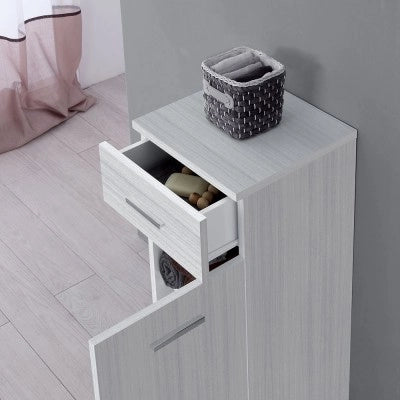 Base multiuso 35x34 cm grigio con anta reversibile e cassetto Desya