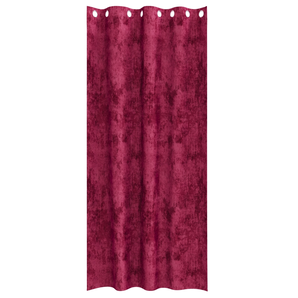 Tende in velluto 2 pz con occhielli rosso borgogna 260x140 cm