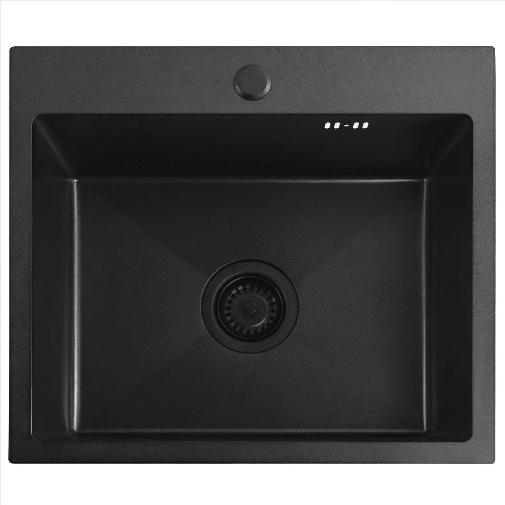 Lavello In Acciaio Leo 50 Black senza rubinetto da cucina