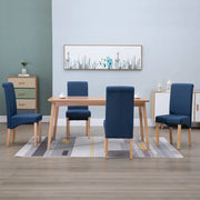 Sedie da Pranzo 4 pz Blu in Tessuto 249028