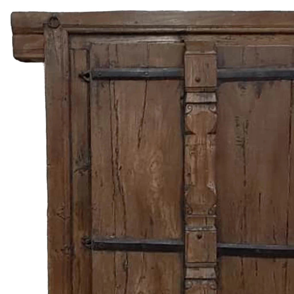 Finestra in legno con finitura artigianale marrone, 100x13x172h cm
