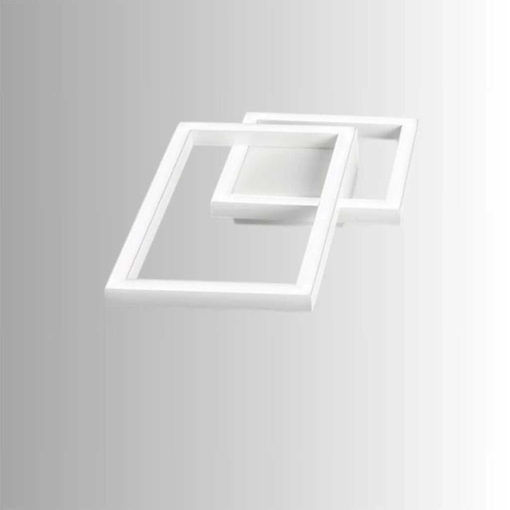 Plafoniera Moderna Cross Alluminio Bianco Opaco Led 20W Dimmerabile Ip20