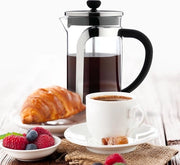 Filtro in Filo di Acciaio Inox per Cafetière con Parafuoco in Vetro e Maniglia in Acciaio Inox, Capacità 1000ml