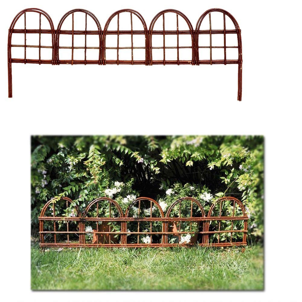 Multipack 6 pz bordo ornamentale per giardino fantasy con archetti in salice